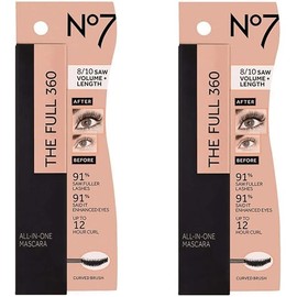 No7 The Full 360 All - in -1 Mascara, Brown/Black (Pack of 2)