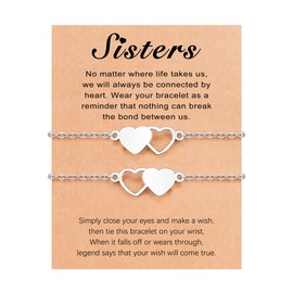 UNGENT THEM Gifts for Sister, Sister Christmas Birthday Gifts Ideas, 2 Sisters Gifts from Sister Bracelets for Women