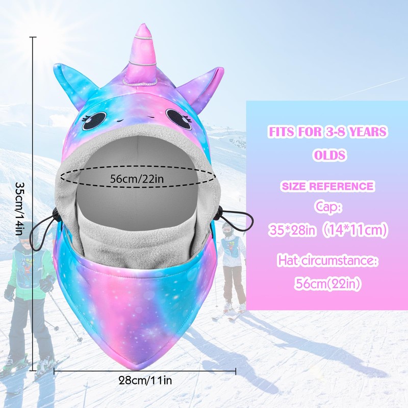 Sylfairy Kids Winter Windproof Hat, Unisex Children Heavyweight Balaclava, Ski