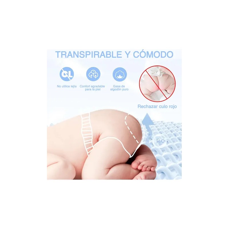 6 Pañales Entrenadores Reutilizables Ecológico Algodón Niños
