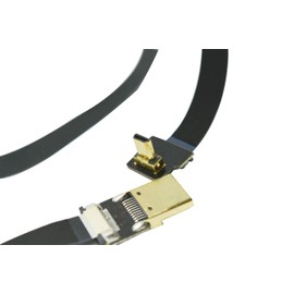 Flat Slim FPV HDMI Cable Micro HDMI Male 90 Degree to Standard HDMI Male Full Size HDMI Normal HDMI Compatible with Gopro Sony Alpha sonyA7RII A7SII A9 A6500 A6300（NOT for A6000 Black 50CM