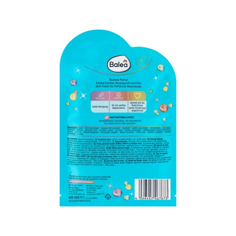 디엠 발레아 Balea 버블 목욕 버블 파티 40ml DM Balea