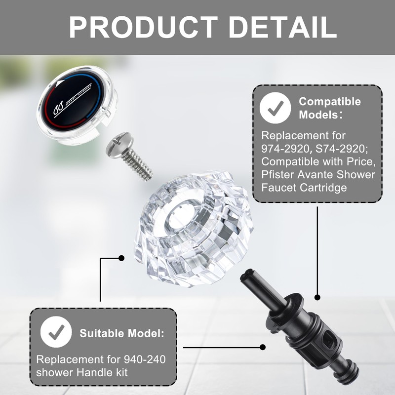 Dreyoo 1 Pack Replacement for 9742920 S742920 Shower Faucet Cartridge,