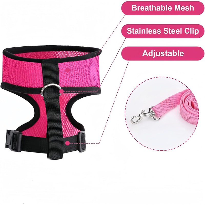 Chicken Harness with Lead, 3 Pieces Chicken Harness, Adjustable, Breathable,