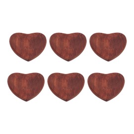 6PCS Guitar Pick Wooden Heart Shaped Burr Free Smooth Surface Guitar Accessories for Guitarist