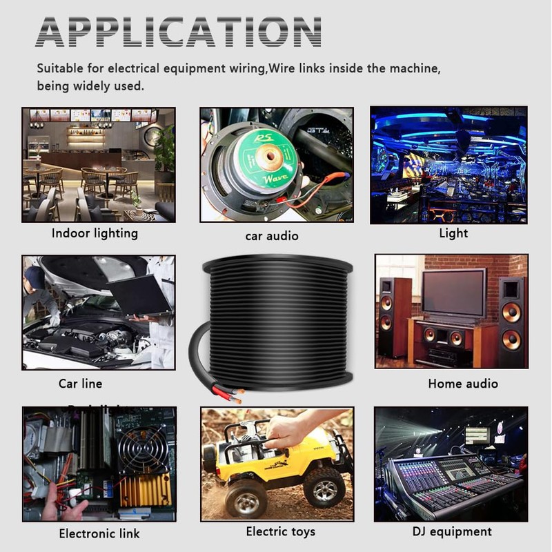 LEADTOPS 10 m 22 Gauge 22/2 2 Core Electric Wire