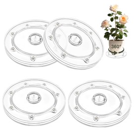 Turntable Table, Pack of 4 Turntable 15 cm Universal Transparent Rotating Plate 360 Degree Turntable Tray with Steel Ball Bearings Multi-Purpose Table Turntable for TV Laptops Monitor Crafts Plants