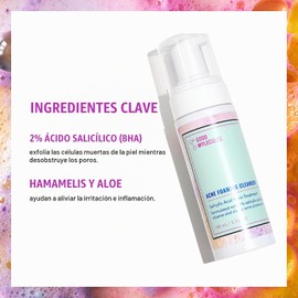 Good Molecules Acne Foaming Cleanser 5oz/148ml - Foam Face Wash With Salicylic Acid BHA To Fight Breakouts and Blemishes - Clarifying Exfoliating Skin Care For Face with Aloe and Witch Hazel