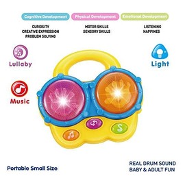 Portable First Bongo Drums | Educational Toy for Music Learning and Entertainment for Ages 9 Months to 4 Years