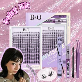 Fairy Manga Lash Kit l Ultra-Thin Invisible Band with 144pcs Individual Lashes, C Curl for DIY Springtok Eyelashes Extension, Waterproof Long Lasting:_Fairy Kit