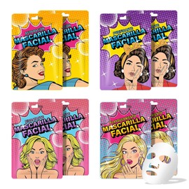 Mascarillas faciales Cuidado de la piel Mascarilla facial de colágeno de 8 hojas Cuidado de la piel Mascarillas faciales hidratantes Serie Beauty Girl para todo tipo de pieles Mascarillas