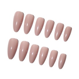 TENPAL Nude Pink Press on Nails Short Almond Glossy Acrylic Fake Nails With Handmade Oval Glue on Nails Short 24pcs/Box Soft Gel Nails Full Cover Ballet False Nails For Women Girls Spring Summer