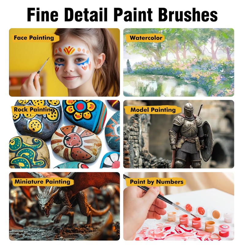 Lenbicki Kolinsky Sable Brushes Miniature Professional Fine Detail Micro Paint