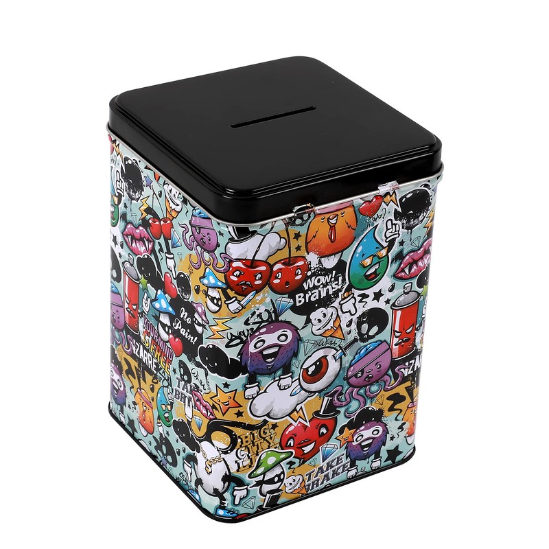 I-TOTAL® Funny Money Box with Padlock and Key Metal Money