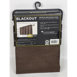 Eclipse 63"X43" BLACKOUT CURTAIN PANEL(S) ESPRESSO DARK BROWN THERMAL PROTECTION ECLIPSE