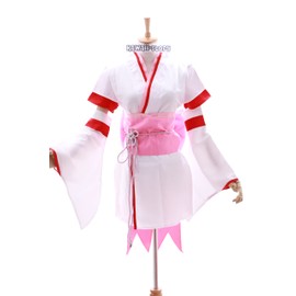Kawaii-Story MN-17 Ram RE: Zero Kara Hajimeru Isekai Seikatsu White Kimono Set Cosplay Costume (Size XL)