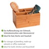 Wenko Bamboo Organiser Terra 3 Compartments -Storage Box, Bathroom Basket,