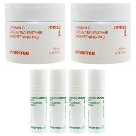 Innisfree Vita C Green Tea Enzyme Blemish Toning Pad (60 sheets x 2)+ / 이니스프리 비타C 그린티 엔자임 잡티 토닝 패드 (60매x2개)+