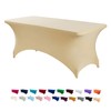 Peomeise 6FT Spandex Table Cover Rectangular Stretch Spandex Tablecloth (Champagne,6FT)