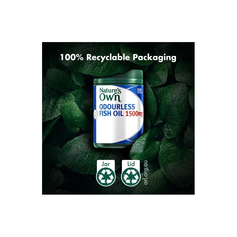 Nature's Own Odourless Fish Oil 1500Mg 200 Capsules
