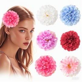 6 PCS Hawaiian Flower Hair Clips for Women Daisy Flower Hibiscus Hair Barrettes Hawaiian Artificial Accessories for Vacation Beach Party Boho Clips for Girls Wedding