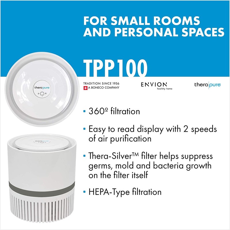 Envion Therapure TPP100 Compact 360 HEPA Type Air Purifier, 2-Speed