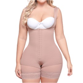 Sonryse 211BF Fajas Colombianas Post Surgery High Compression Stage 2 Faja Lipo 360 Tummy Tuck Cocoa Medium