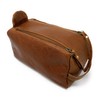 KOMALC Premium Buffalo Leather Unisex Toiletry Bag Travel Dopp Kit
