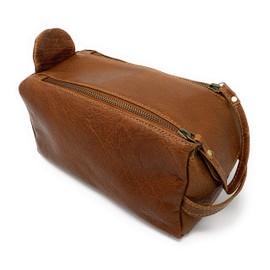 KOMALC Premium Buffalo Leather Unisex Toiletry Bag Travel Dopp Kit (Chicago Buff)