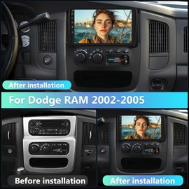 Android 13 Car Radio for Dodge RAM 2002-2005 1500 2500 3500, [2GB+32GB] 9 Inch Touch Screen Car Stereo with Wireless Carplay Android Auto GPS WiFi FM Bluetooth DSP
