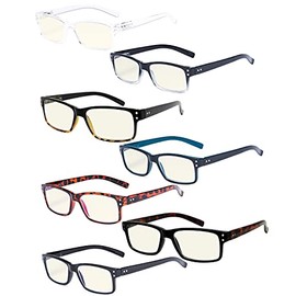Eyekepper 7-pack Reading Glasses Blue Light Blocking for Men +0.5