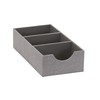 Household Essentials Grey 727-1 Deep 3 Section Drawer Organizer Box