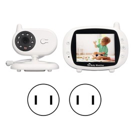 3.5in Wireless Baby Video Monitor 2 Way Talk Lullaby Baby Monitor Night Vision Security Baby Camera 100‑240V US Plug