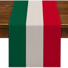 Nepnuser Italian Table Runner 90 Inches Long International Italian Flag Design Decorations Home Kitchen Dining Room Dinner Linen Decor