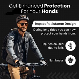 LuxoBike Cycling Gloves Bicycle Gloves Bicycling Gloves Mountain Bike Gloves – Anti Slip Shock Absorbing Padded Breathable Half Finger Short Sports Gloves Accessories for Men/Women