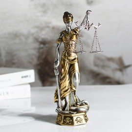 Lady Justice Statue Sculpture 10 inches - Greek Roman Goddess of Justice Holding Justice Scales and Sword Resin Statue Figurine for Home and Office Décor