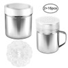 AIFUDA 2 Pcs Stainless Steel Powder Shaker with Lid, 16
