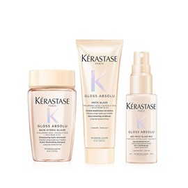 Kérastase Gloss Absolute Shampoo Conditioner and Heat Protection Trial Set for Long Frizz Prone Hair