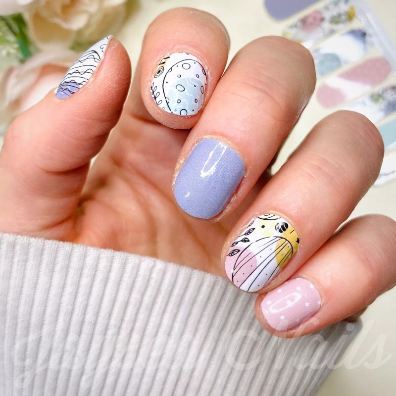 Jaysea Arts Nail Wraps, Color Modern Easter Egg Street Nails