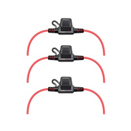 VANTRONIK Waterproof Mini Inline Fuse Holder with 16 Gauge AWG Wire 12 Inches Long, Fit for Small ATM Blade Fuse in Vehicle/Boat/RV/Tractor, 3 Pack