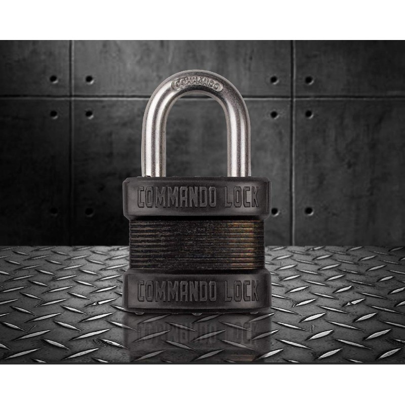 Blackout High-Security Laminated Steel Commando Lock Padlock - Anti-Pick Technology,