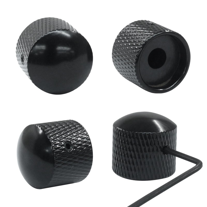 Dijedev 4 Pcs Metal Guitar Knobs, Volume Tone Control Knobs,