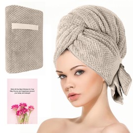 Envoltorio de Toalla de Microfibra para el Cabello para Mujeres - Extra Grande 40x24 Toallas Envoltorio para Cabello Largo Grueso y Rizado, Toalla... 