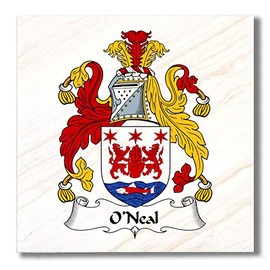 Carpe Diem Designs O'Neal Family Crest/Coat of Arms Ceramic Tile for Coaster, Hot Plate, Trivet or Decorative Accent