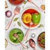 EUIRIO Stainless Steel Copper Serving Utensils Large Serving Spoon Set