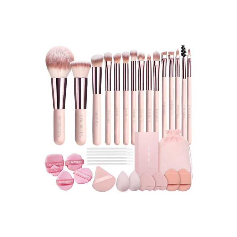 Set de 15 Brochas de Maquillaje de Viaje para Base,