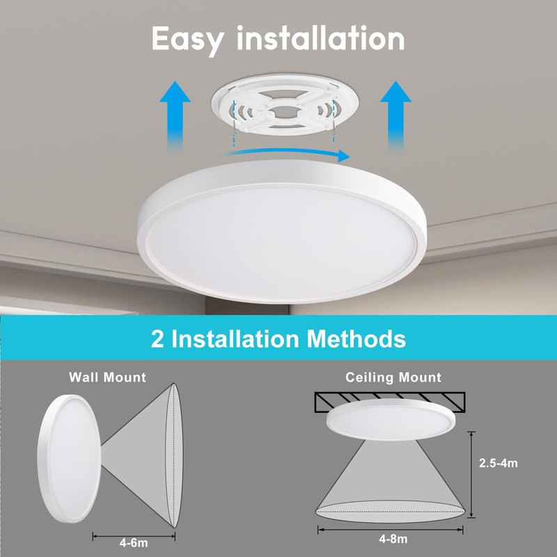 Letlit LED Ceiling Light with Radar Motion Sensor, 20 W