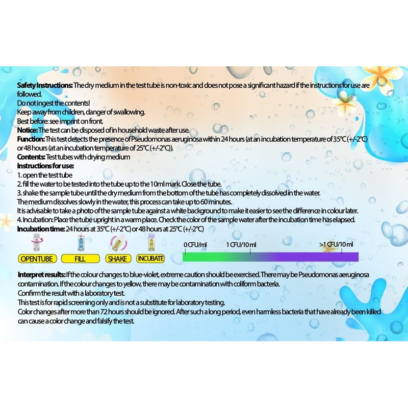 Medasa Bacteria Test Water Test for Pseudomonas Aeruginosa Bacteria Test