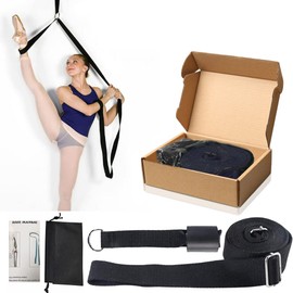 KimDaro Leg Extender, Door Flexibility & Stretching Leg Strap - Ideal for Ballet, Cheer, Dance, Gymnastics or Any Sports Leg Extender, Door Flexibility Trainer, Premium Stretch Equipment (Black)