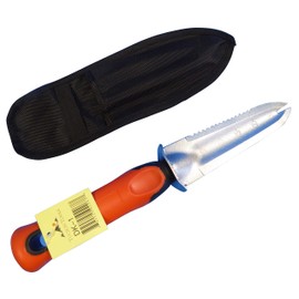 Heavy Duty 13.5" Digging Knife WITH FREE SHEATH for Metal Detecting, Prospecting with Comfortable Rubber Handle